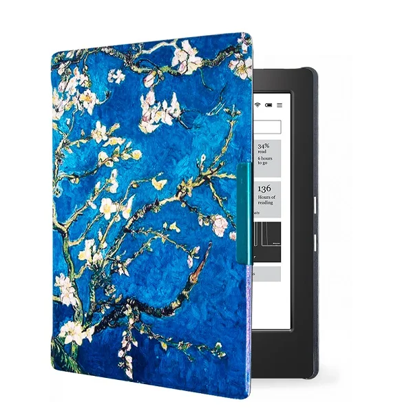 Тонкий кожаный чехол для kobo aura h2o 6,8 ereader smart cover для Kobo aura h2o 6,8 дюймов ereader capa - Цвет: KBH20 SY MH