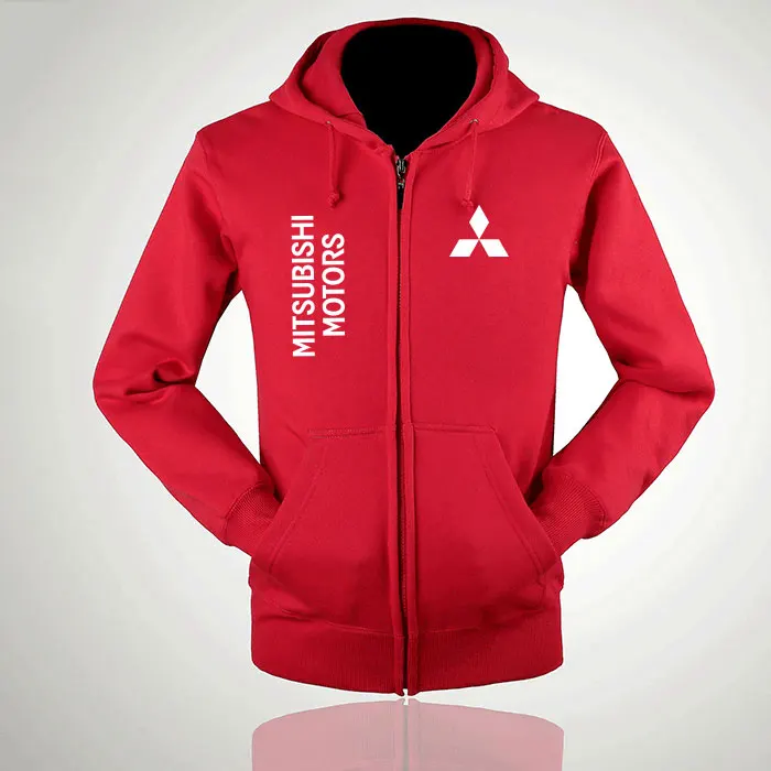 Свитшот на молнии для мужчин и женщин повседневная однотонная Толстовка Mitsubishi