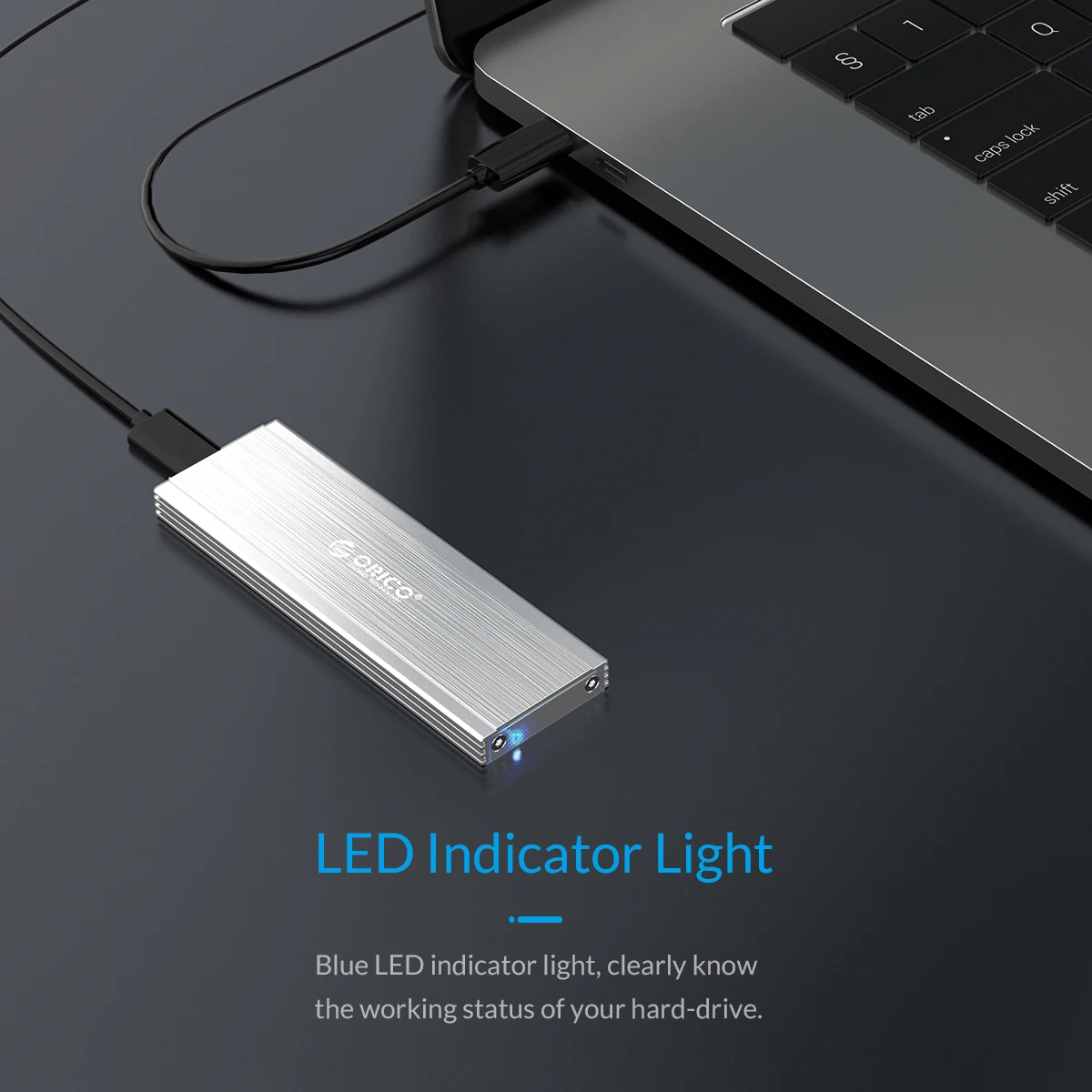 ORICO NVME M.2 к Тип-c SSD корпус м прозрачный ключ внешний USB3.1 Gen2 10 Гбит/с Mini-USB C SSD случае Поддержка UASP 2 ТБ JMS578