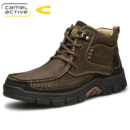 Camel Active/Новинка; Мужская водонепроницаемая обувь; зимние ботинки; профессиональная Уличная обувь из коровьей кожи; ботильоны; кроссовки - Цвет: deep Khaki