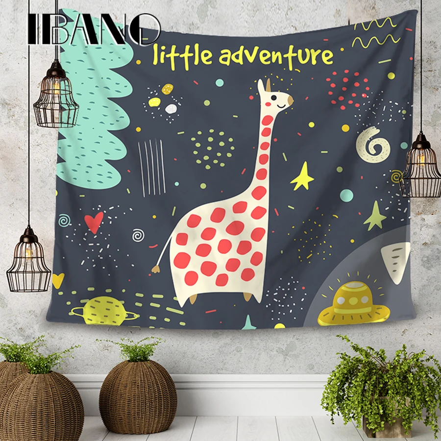 

IBANO Wall Tapestry Cartoon Space Thicker Wall Hanging Tapestry Blanket Home Decoration for Bedroom Dorm Yoga Mat Tablecloth