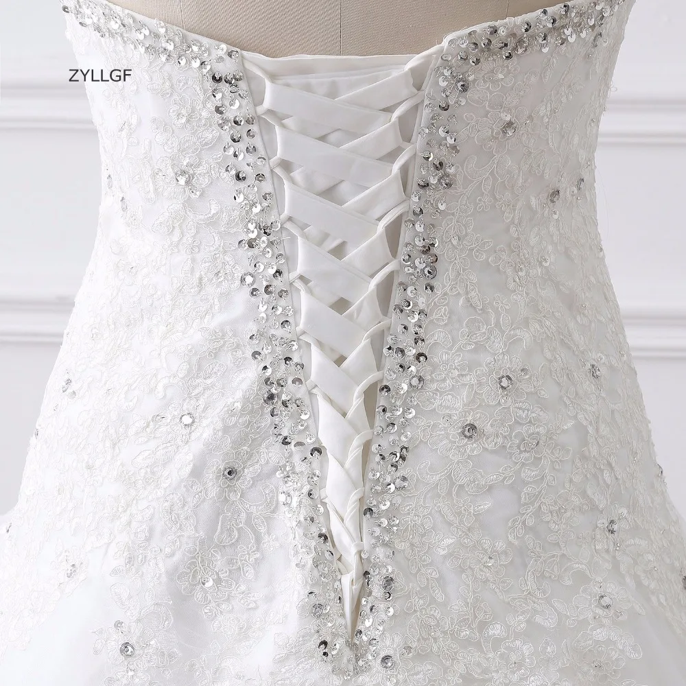 ZYLLGF Свадебное Платье Плюс Размер Возлюбленной Кружева Аппликации Одеяние Де Mariage