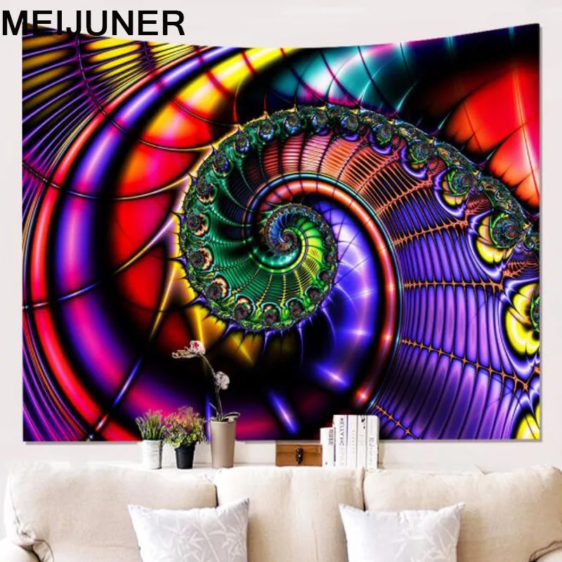 Meijuner Настенный Гобелен Мандала Бохо покрывало Psychedelic Хиппи 3D геометрический