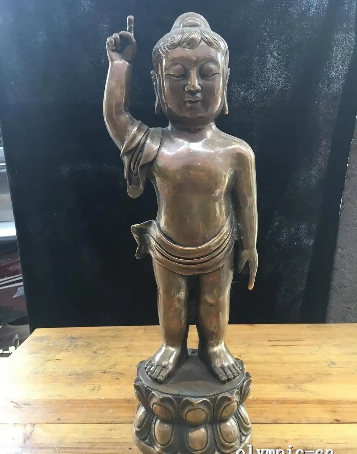 

16'' copper sculpture boy prince buddha tathagata Sakyamuni buddha statue