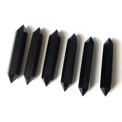 

6PCS NaturL obsidian quartz crystal magic wand POINT HEALING