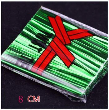 8 cm green 100 шт 6 см твист Галстуки проволока фирма шелк Радуга инструменты для приготовления пищи помадка выпечки DIY Торт Сахар chcolate в виде корабля лоток Конфеты Плесень - Цвет: 8 cm green