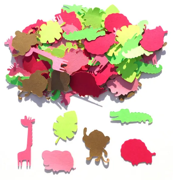 Милые Джунгли животных Девушка тематические Конфетти Для вечеринки Ассорти штук