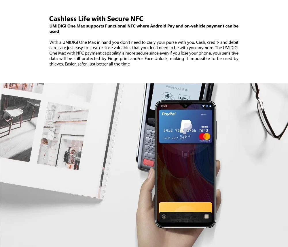 UMIDIGI One Max Global Vertion 4 Гб 128 ГБ 6," полноэкранный смартфон с функцией распознавания лица 4150 мАч NFC и беспроводной зарядкой