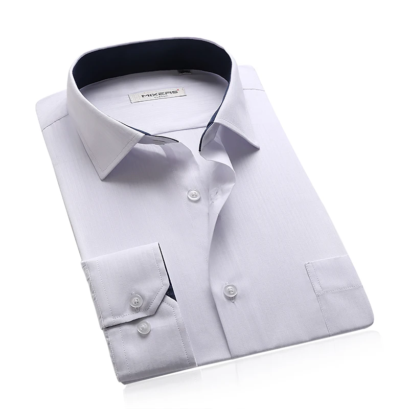 Новинка 2018 хлопковая белая рубашка мужская с длинным рукавом Twill Повседневная