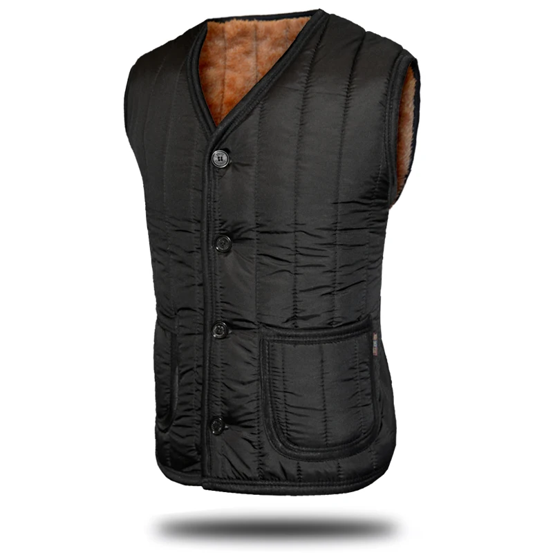 Мужской толстый теплый зимний жилет среднего возраста мужской большого размера