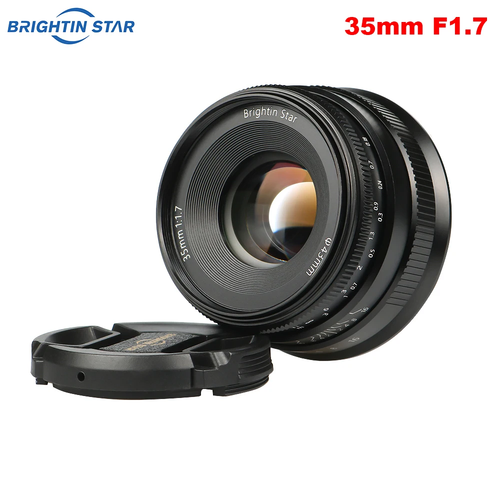 Brightin Star 35 мм F1.7 объектив с большой апертурой с ручной фокусировкой для sony E-mount/для Fuji/M4/3 mount беззеркальных камер