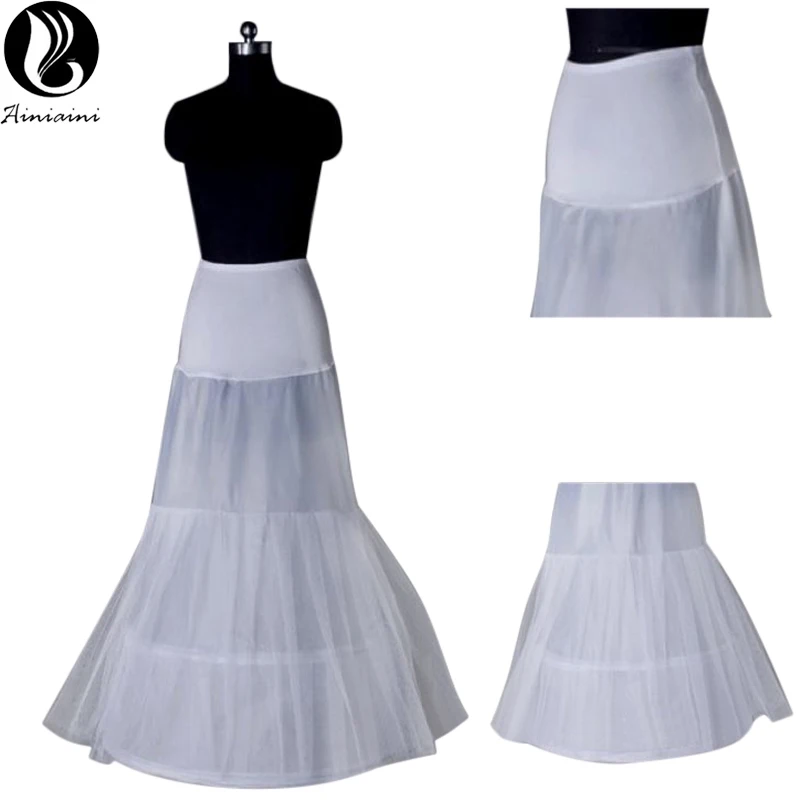 

Hot Fashion Wedding Accessories Long Petticoats Wedding Dress Mermaid Jupon Lycra Two Layers Of Steel Cerceau Mariage CK215