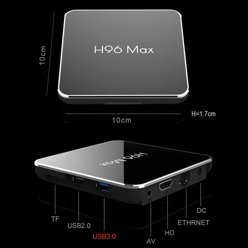 H96 Max2 Smart tv Box Amlogic S905X2 четырехъядерный процессор ARM Cortex A53 2 ГГц DDR4 4 г/64 г Android 9,0 2,4 г/5,8 ггц Wifi семейная приставка