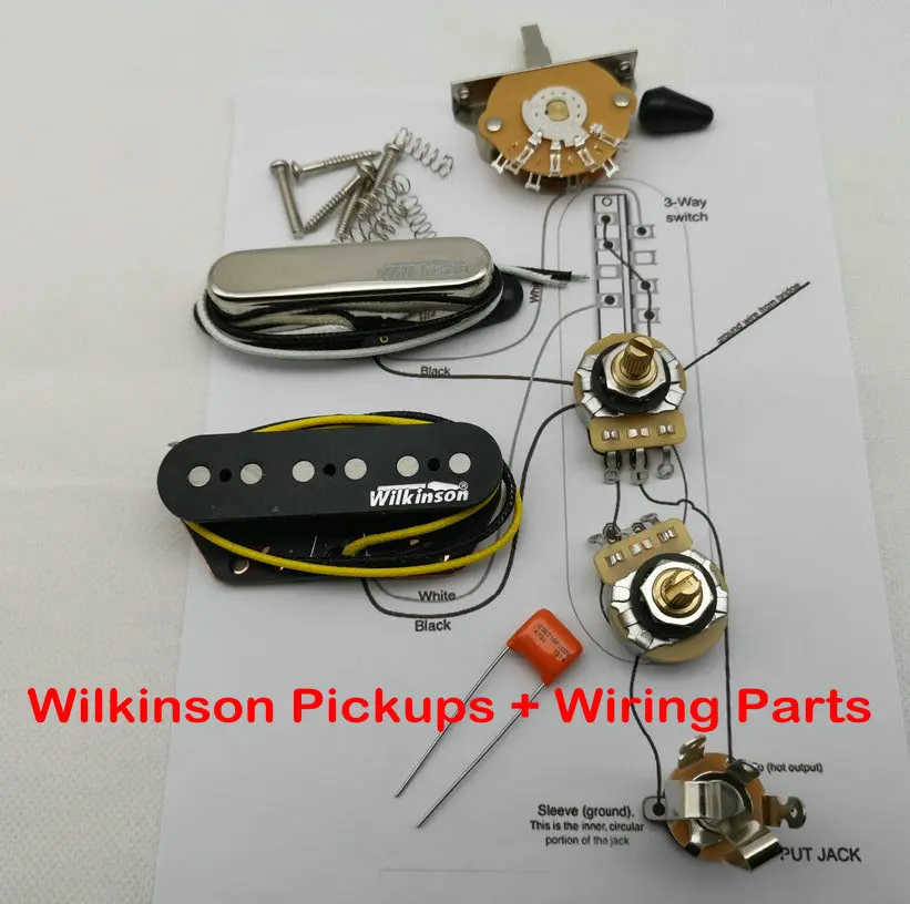 1 компл. Wilkinson WVT Alnico5 затактовый звукосниматель с одной катушкой звукосниматели Запчасти для электропроводки подходит для теле гитары - Цвет: Wilkinson And Wiring