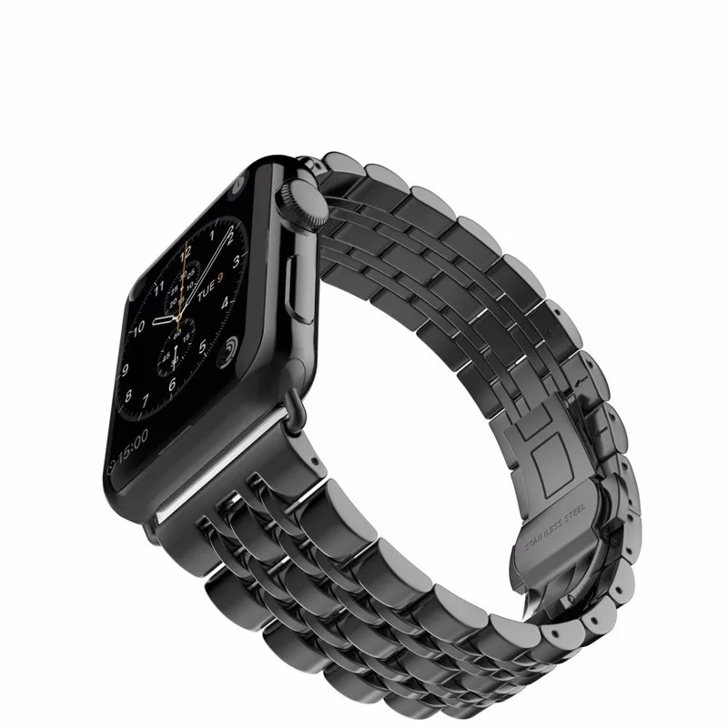 Ремешок хохлатый из нержавеющей стали для Apple Watch band 4 42 мм 38 3 браслет iwatch 44 мм/40