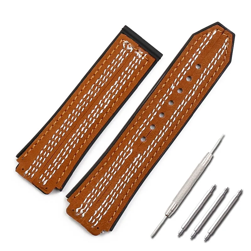 Резиновый ремешок Мужские аксессуары для часов crazy cowhie strap19mmx25mm для Hublot big bang серии спортивные водонепроницаемые женские часы - Цвет ремешка: Style 1