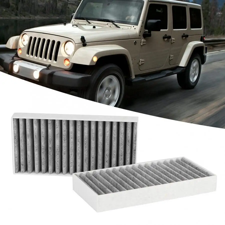 2 шт. воздушный фильтр в салон автомобиля 55111302AA, 68233626AA для Jeep Wrangler 3.6L 2,8 3,8 3,6 V6 салонный воздушный фильтр пыльца воздушный фильтр