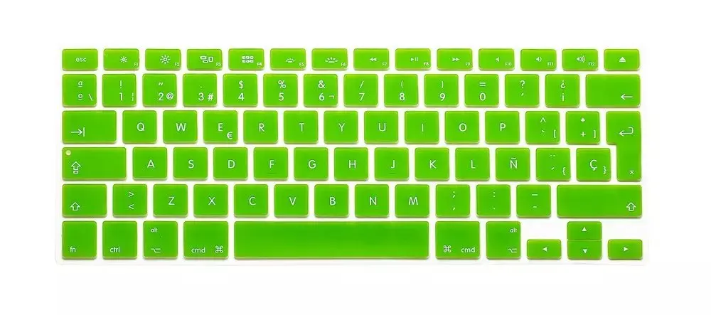 Евро ЕС испанский покрытие для клавиатуры для Macbook Air Pro retina 13 15 силиконовая клавиатура протектор Для iMac ПК компьютера - Цвет: Зеленый