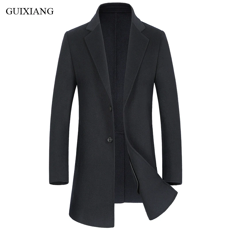 

2018 New Arrival Winter Style Men Boutique Leisure Woolen Overcoat Business Casual Double Face Woolen Coat Dress Size M-3XL