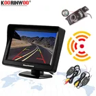 Камера заднего вида Koorinwoo для парковки, Ultra HD IP68, Инфракрасная подсветка, потайная боковая камера, HD 800P, ЖК-дисплей, монитор для автомобиля, беспроводной экран приемника