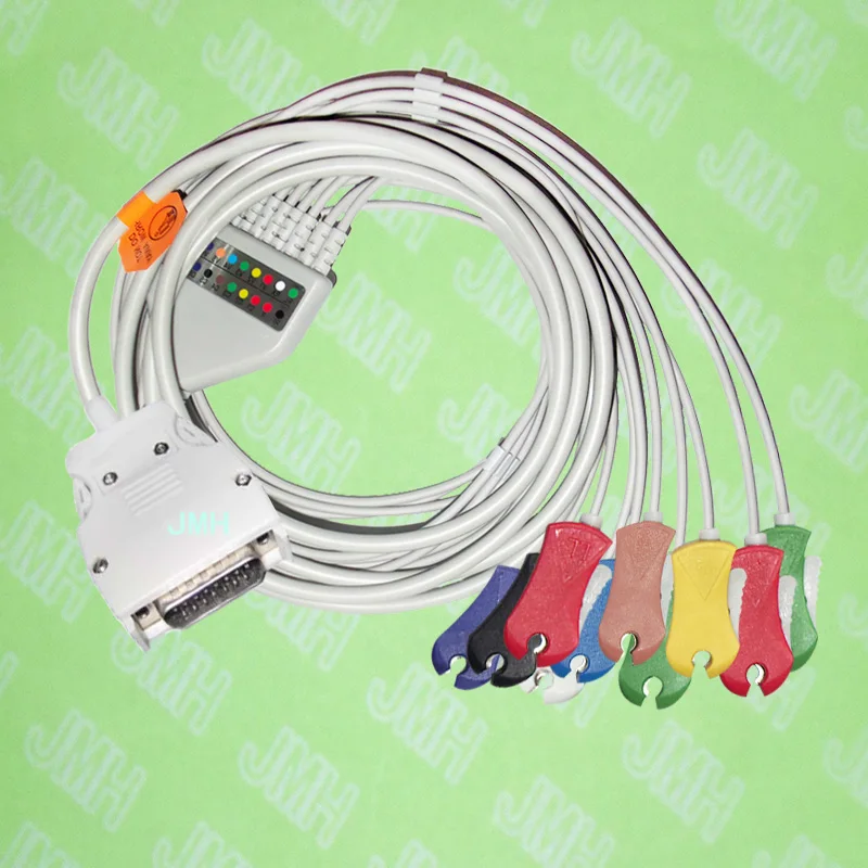 

Use for 15 PIN Mortara Instrument ELI100,ELI200 EKG MONITOR Machine,One-piece 10 LEAD ECG cable and CLIP leadwires,IEC or AHA.