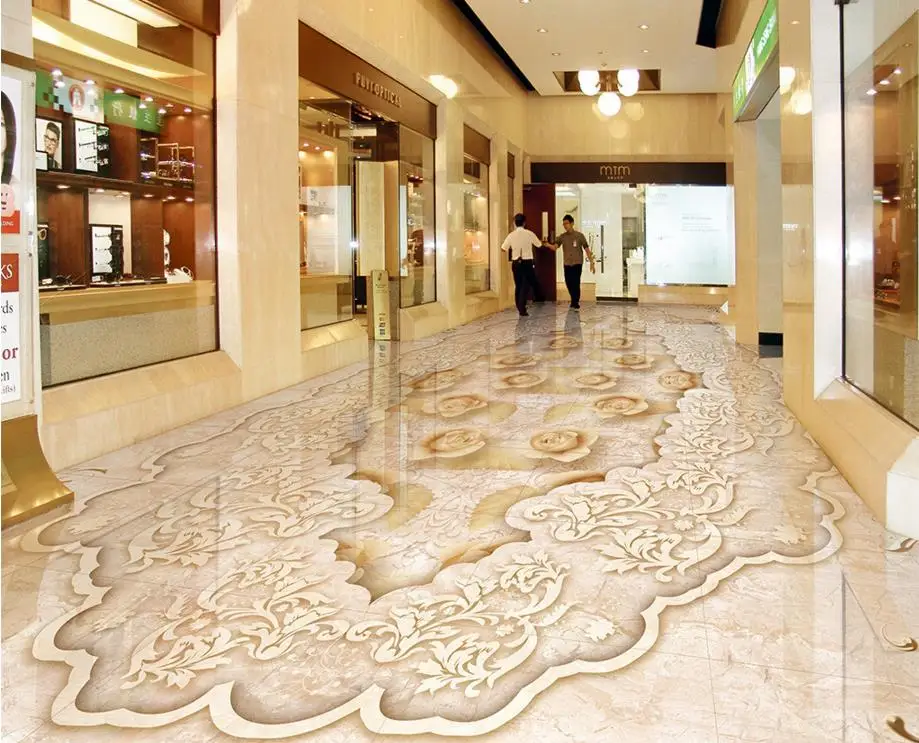 

Custom 3D pvc flooring self-adhesive jade marble Floor Wallpaper 3d floor living room sticker wall papers home decor