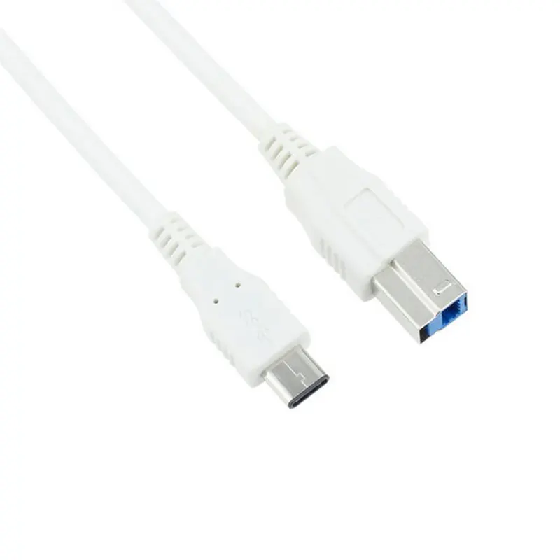 Женский Белый USB 3 1 Тип C Штекерный разъем к Стандартный B кабель для передачи