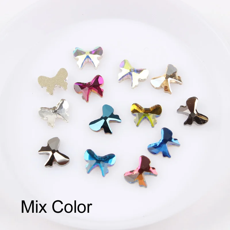 Mix Color 30/100 шт./упак. микс Цвет ногтей Стразы Бабочка Форма с украшением в виде кристаллов Блестки для ногтей DIY 3d дизайн ногтей искусство украшения - Цвет: Mix Color