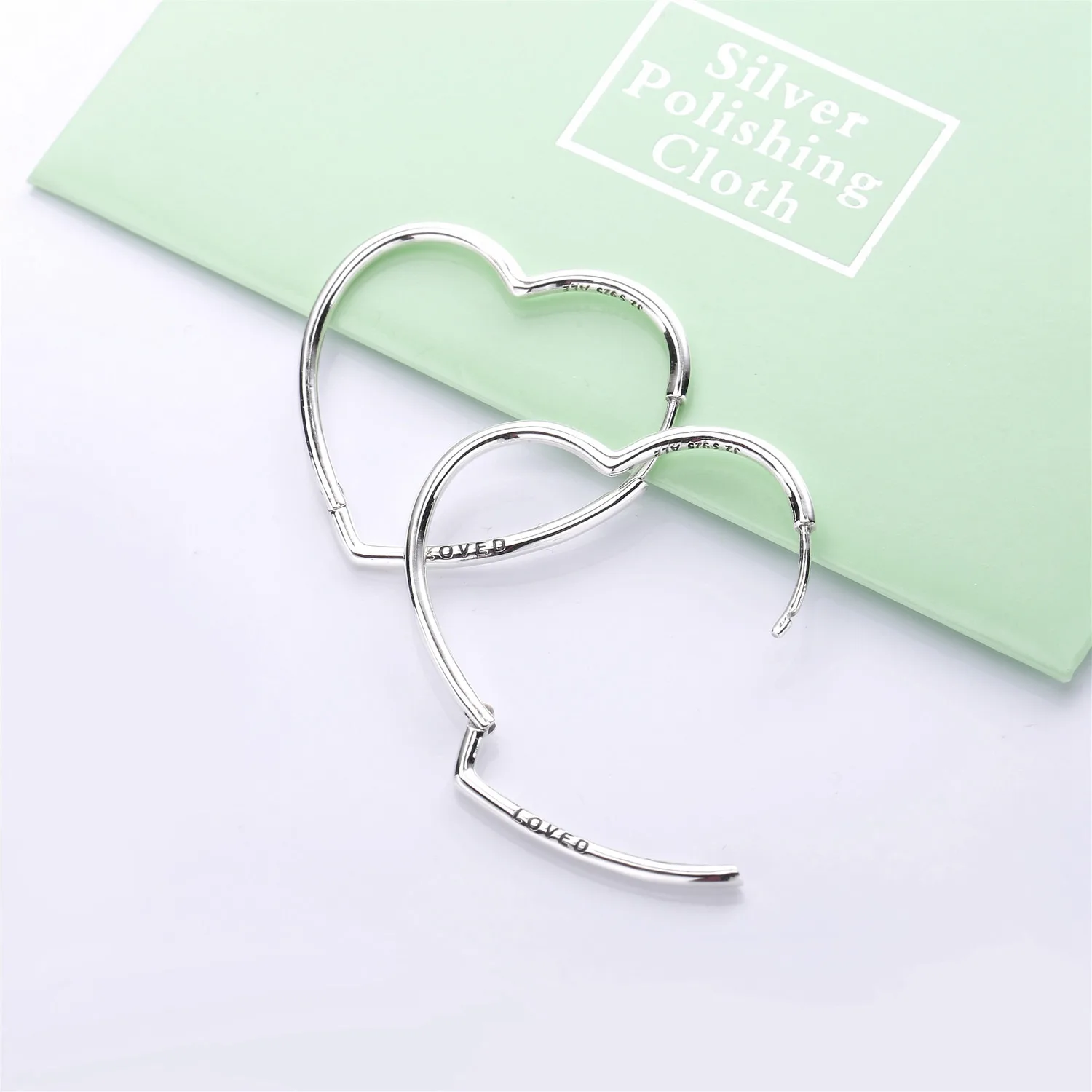 Ajax 925 Sterling Silver Asymmetric Hearts of Love Earrings For Women Valentine's Day Jewelry Gift