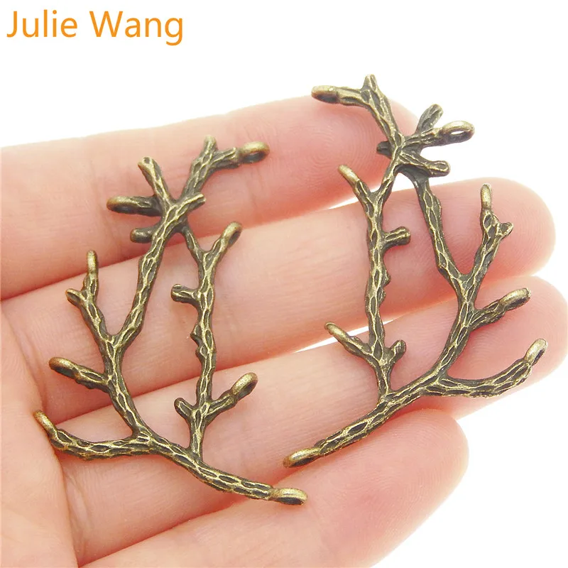 Julie Wang 5 шт. сплав филиал подвеска под бронзу старину кулон соединитель ручной