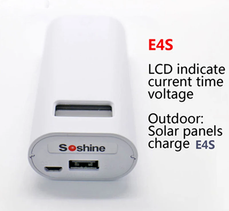 Внешний аккумулятор Soshine E4S с двумя USB портами и 2 слотами 18650|interface|interface usbinterface slots |