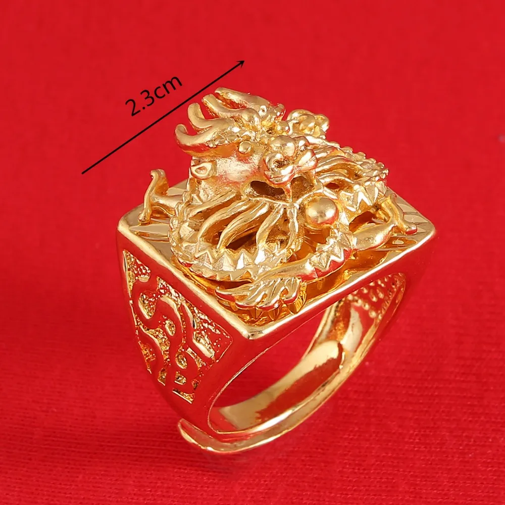 Женские и мужские винтажные золотистые этнические кольца с драконом|ring jewelry|dragon