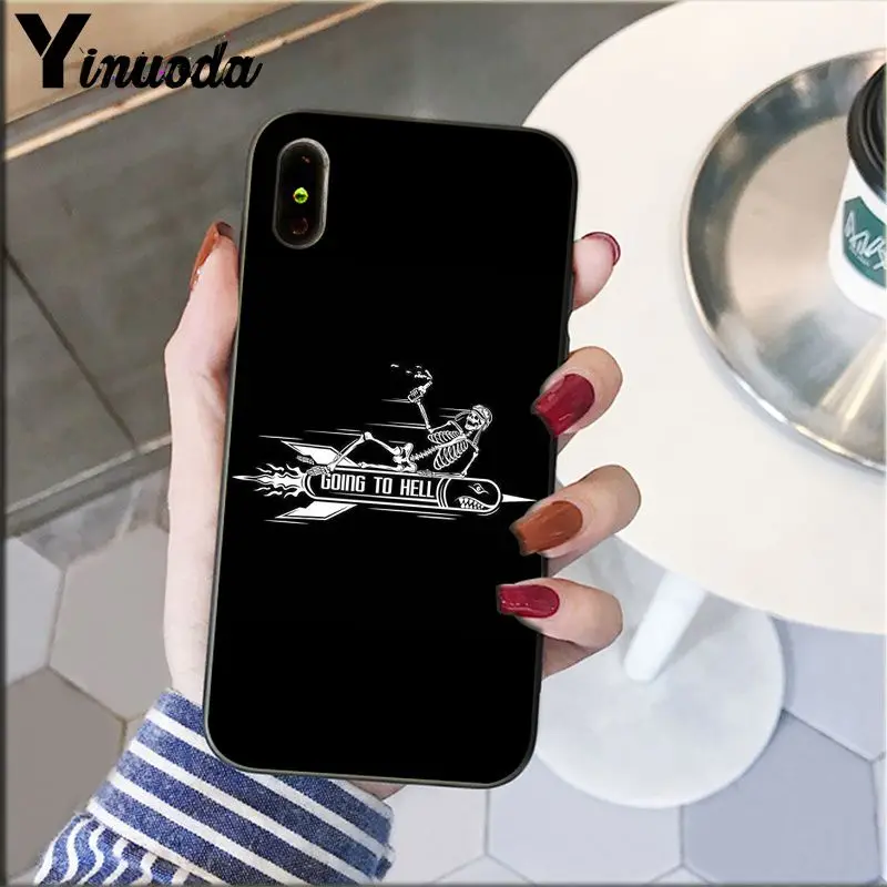 Yinuoda милый Скелет ТПУ мягкий силиконовый черный чехол для телефона для Apple iPhone 8 7 6 6S Plus X XS MAX 5 5S SE XR чехол