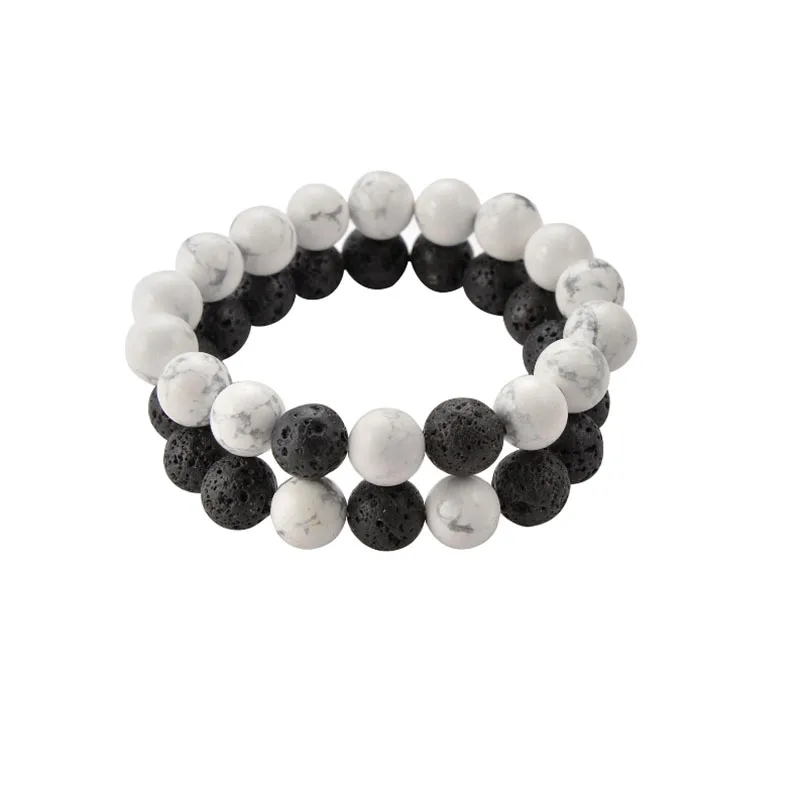 

2018 JINGYANG Fashion Jewelry Men Black Lava Energy Beads Buddha for Women gift 18cm Semi-precious Stone Charm Bracelets