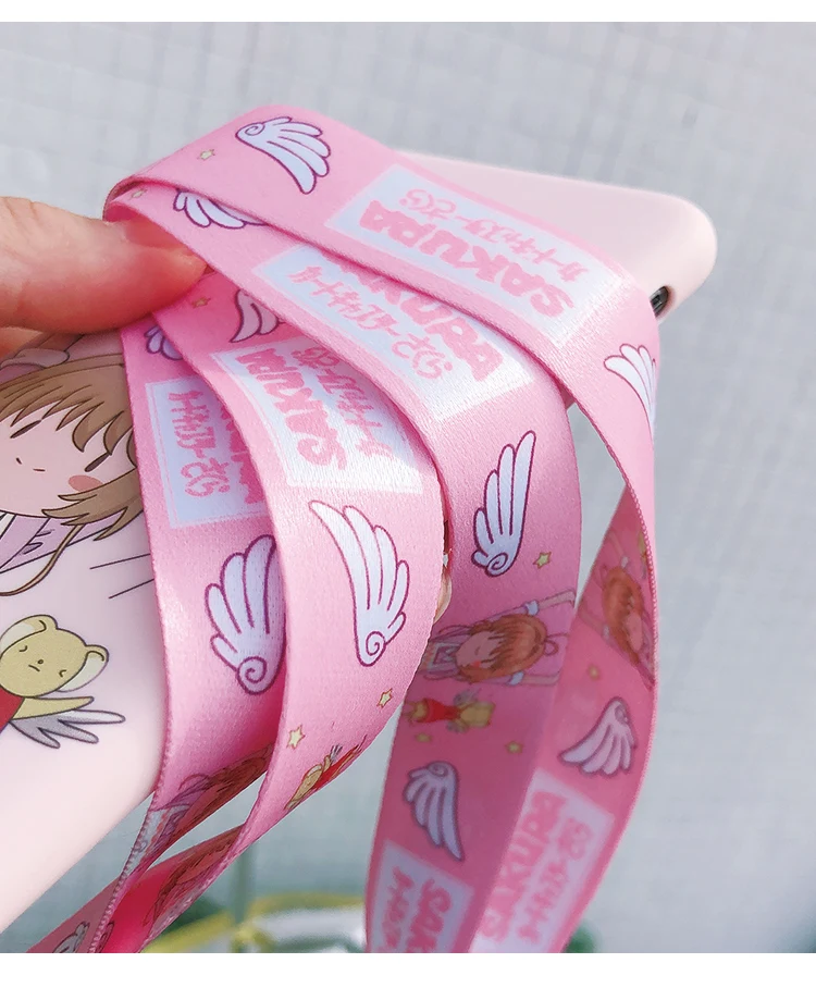 Аниме милый мультфильм Cardcaptor Сакура шеи ремешок для женщин КЛЮЧИ ID карты ТРЕНАЖЕРНЫЙ зал Телефон Чехол ремни USB бейдж держатель повесить веревку