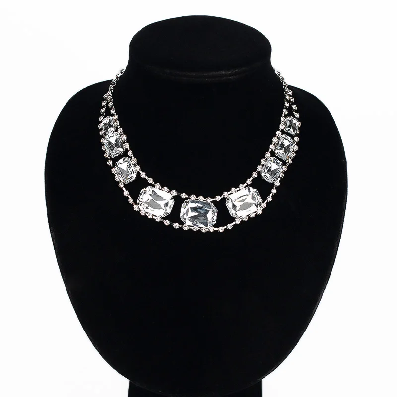 Cuicсердце принцесса квадратная дрель галактика элегантная благородность роскошный драгоценный камень горный хрусталь вечернее Ожерелье Свадьба # N046