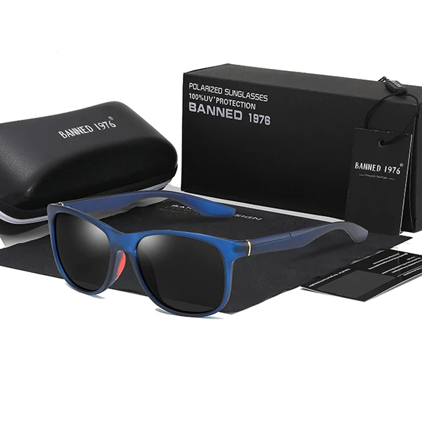 blue frame Новые HD поляризованные мужские солнцезащитные очки с защитой от ультрафиолета, модные брендовые новые женские солнцезащитные очки для вождения, мужские солнцезащитные очки для женщин и мужчин - Цвет линз: blue frame