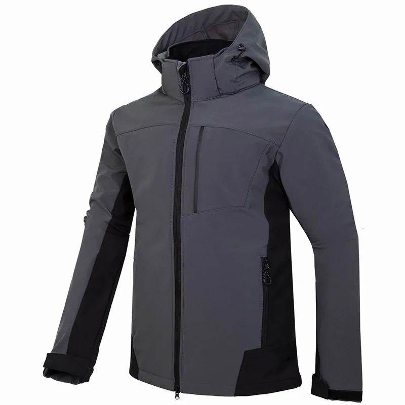 

2021 Spring Autumn Soft shell Waterproof Thermal Jacket Outdoor Windproof Fleece Quick Dry Men Hiking Climbing Outdoor Jacket