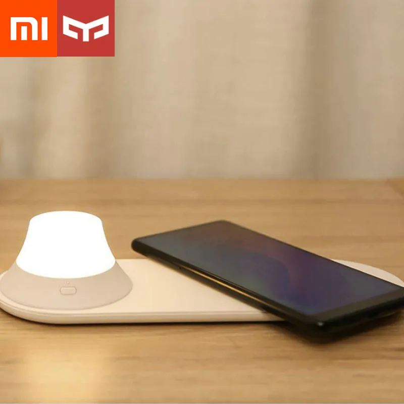 Xiaomi Йи светильник Беспроводной Зарядное устройство светодиодный ночной Светильник магнитное притяжение Быстрая зарядка для iphone samsung huawei Xiaomi