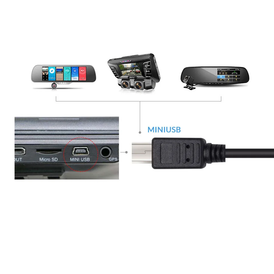 Unnlink мини-usb кабель 3,5 м DC 5 В 3A 2* 22AWG основной провод Кабель питания Шнур для автомобиля тире камера DVR gps рекордер вождения