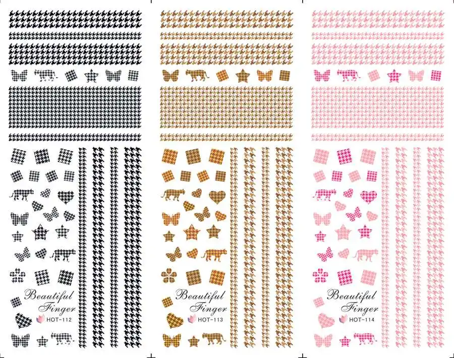 3 листа/партия этнический стиль цветная решетка большой лист наклейка для