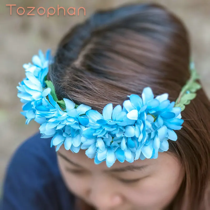 12 шт./лот Голову Венок Пром Свадебный Фестиваль Декор Цветок Корона волосы обруч