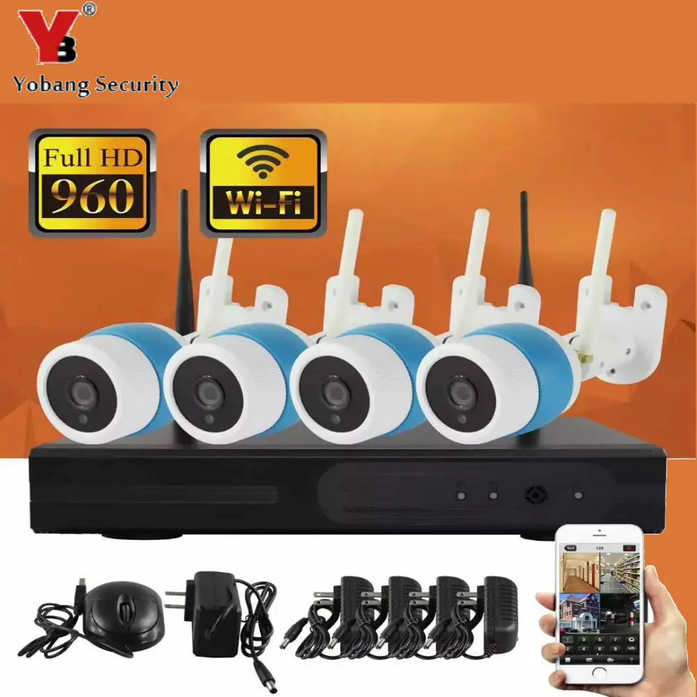 YobangSecurity 4CH 960 P Беспроводной безопасности системы видеонаблюдения WI FI NVR Kit 4X1 3 Мп