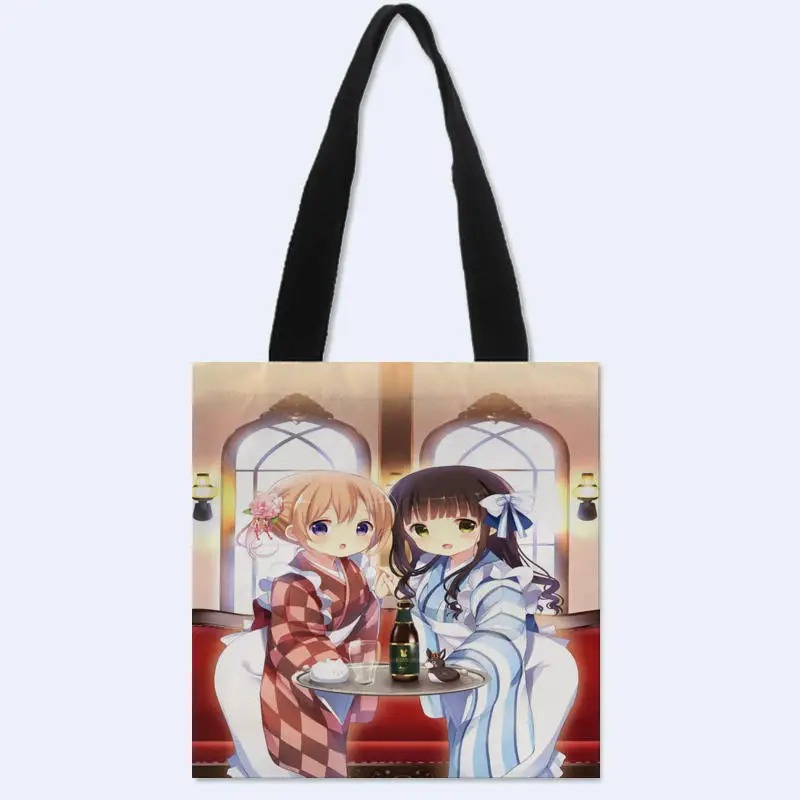 HEARMNY пользовательский Gochuumon wa Usagi Desu ka Сумка тоут двухсторонняя льняная