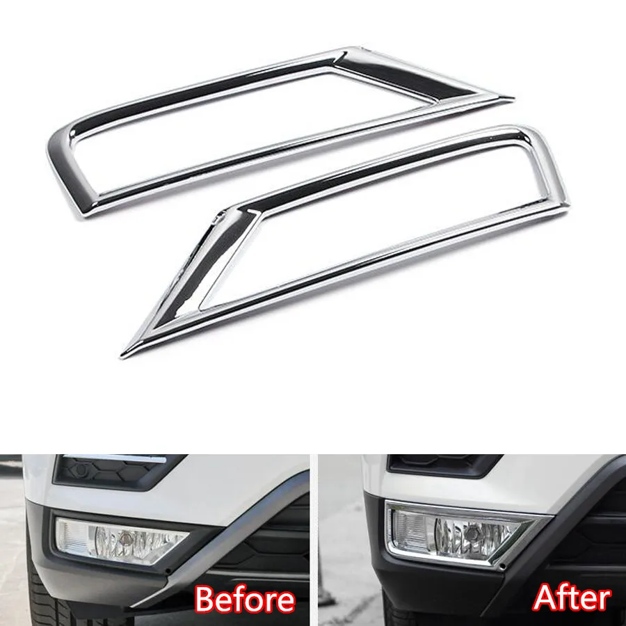 

Car Exterior Front Fog Light Lamp Frame Trim Styling Bezel Car-covers For VW Tiguan L 2nd Gen 2016 2017 Chrome ABS