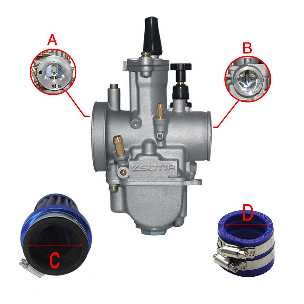 Карбюратор ZS PWK для гоночного мотоцикла 21 24 26 28 30 32 34 мм воздушный фильтр впускной