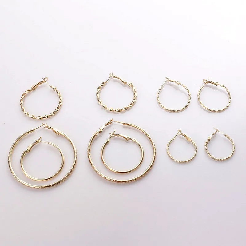 M MISM 5 пар/компл. серьги-кольца в стиле панк золотого цвета большие серьги с