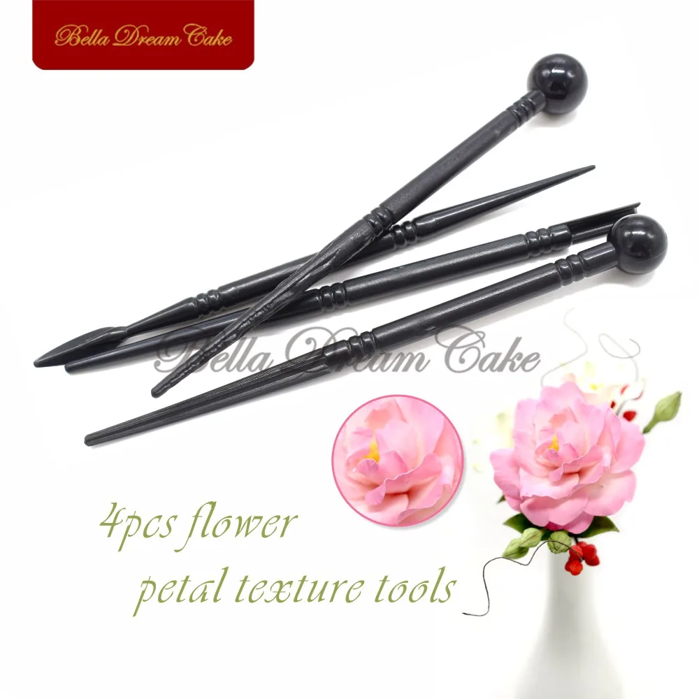 4 шт./компл. цветочное украшение резные ручки текстура лепестков Пластиковые