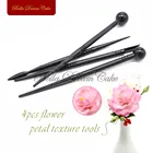 4 шт.компл. цветочное украшение, резные ручки, текстура лепестков, Пластиковые Кондитерские инструменты, торты и ручки, искусственные украшения для торта, цветочная форма