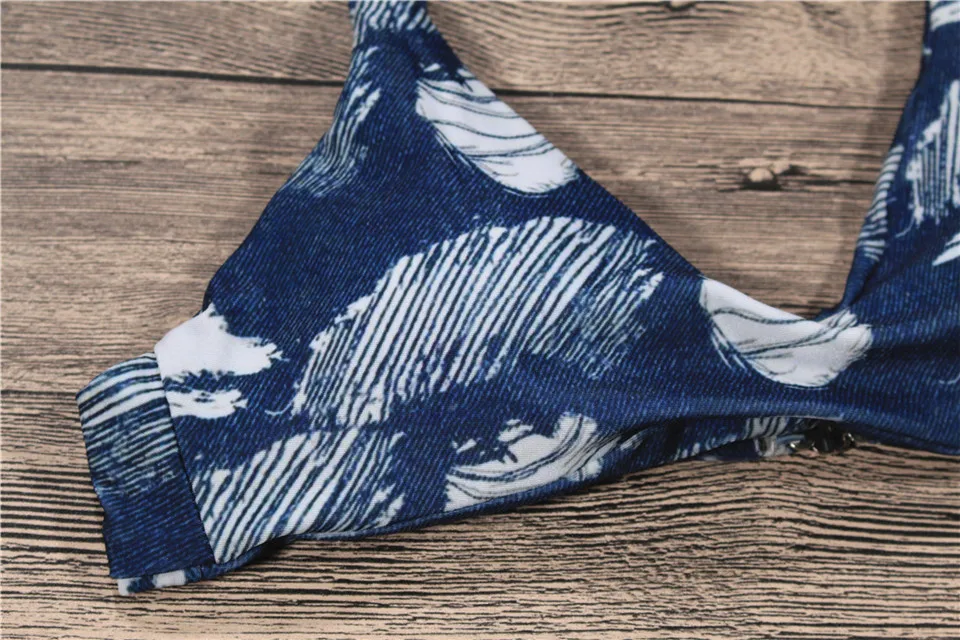 Принт комплект бикини Мягкий bikiniwomen's бразильский купальник push up для женщин